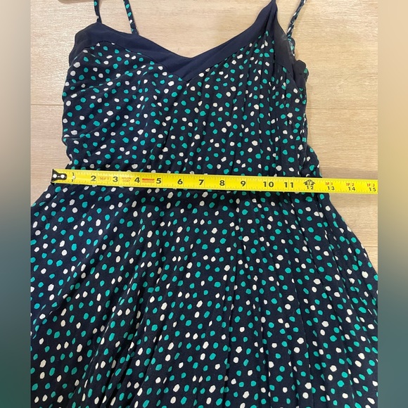 Aeropostale Polka Dot Dress with Belt (navy and teal) - Picture 7 of 8